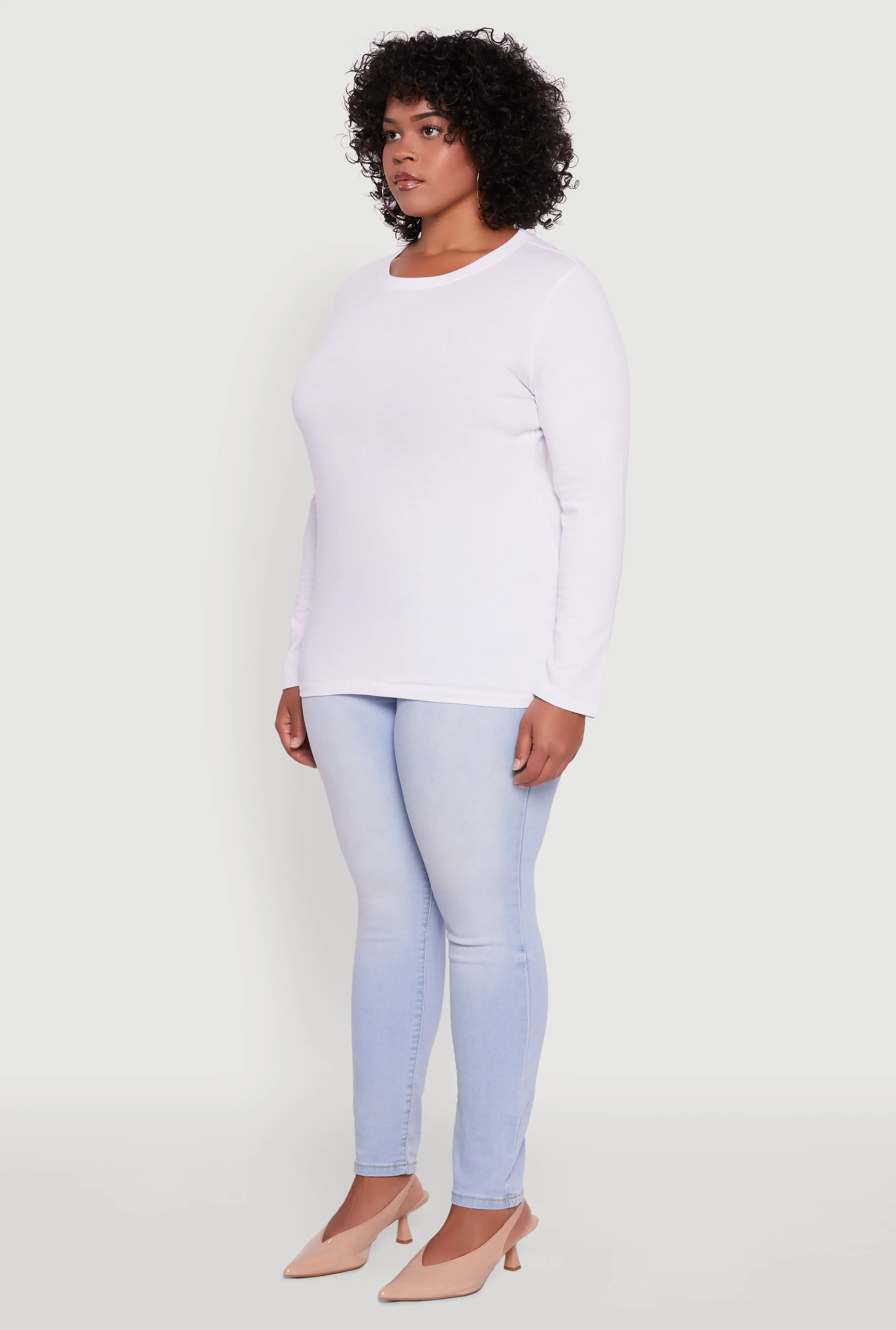 Plus Size Long Sleeve Crew Neck Tee sold by Rainbow product image thumbnail 5