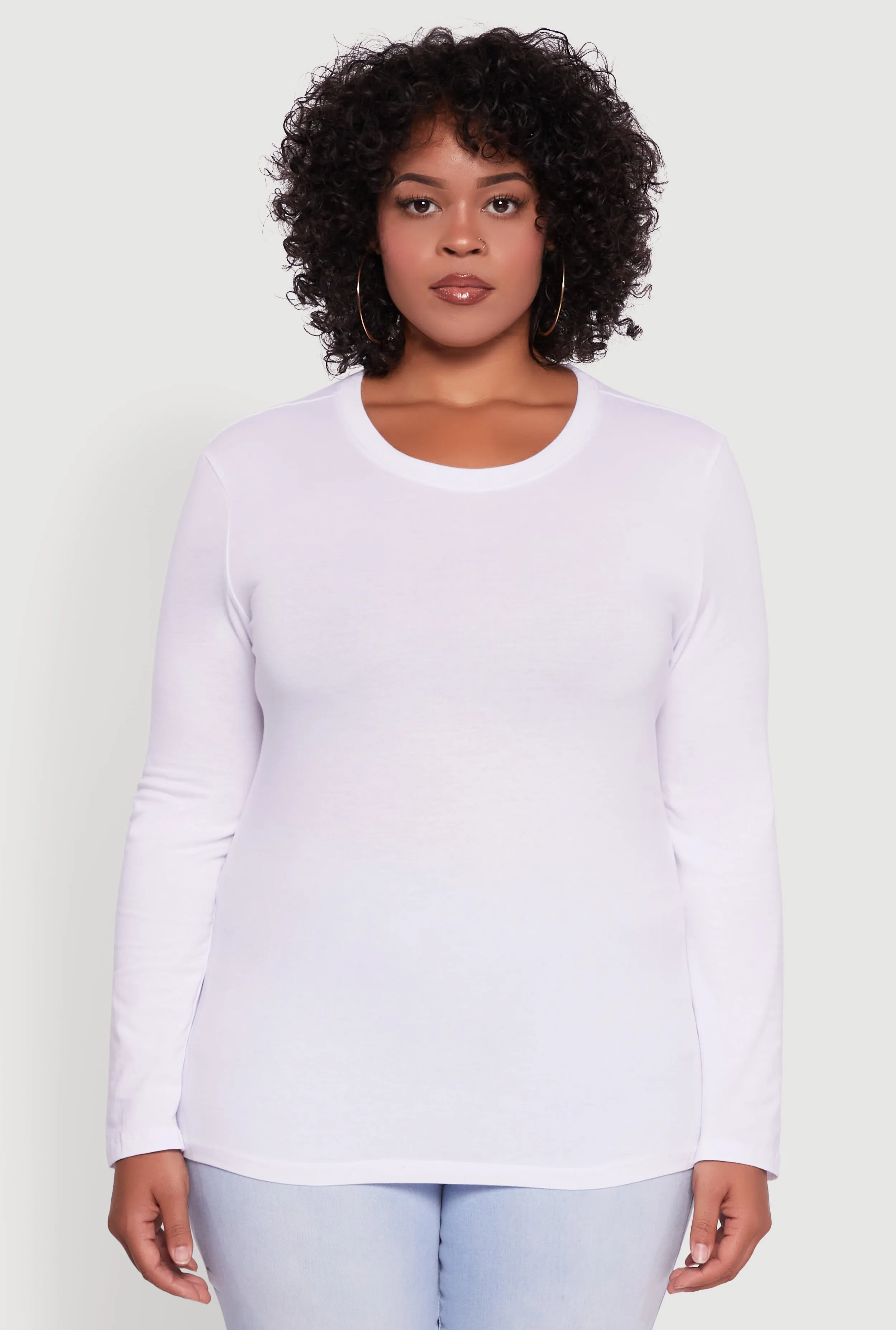 Plus Size Long Sleeve Crew Neck Tee sold by Rainbow product image thumbnail 2