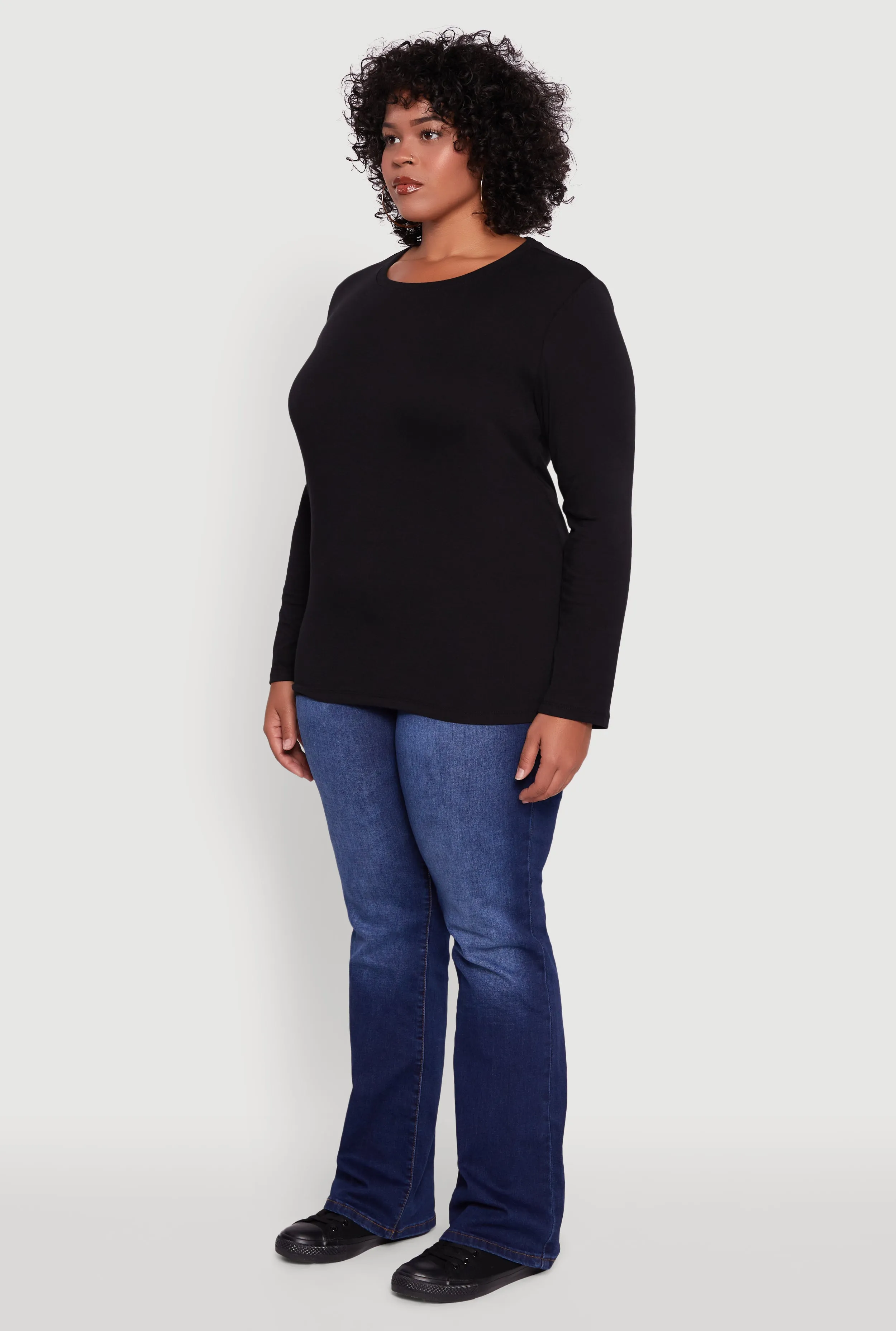 Plus Size Long Sleeve Crew Neck Tee sold by Rainbow product image thumbnail 5