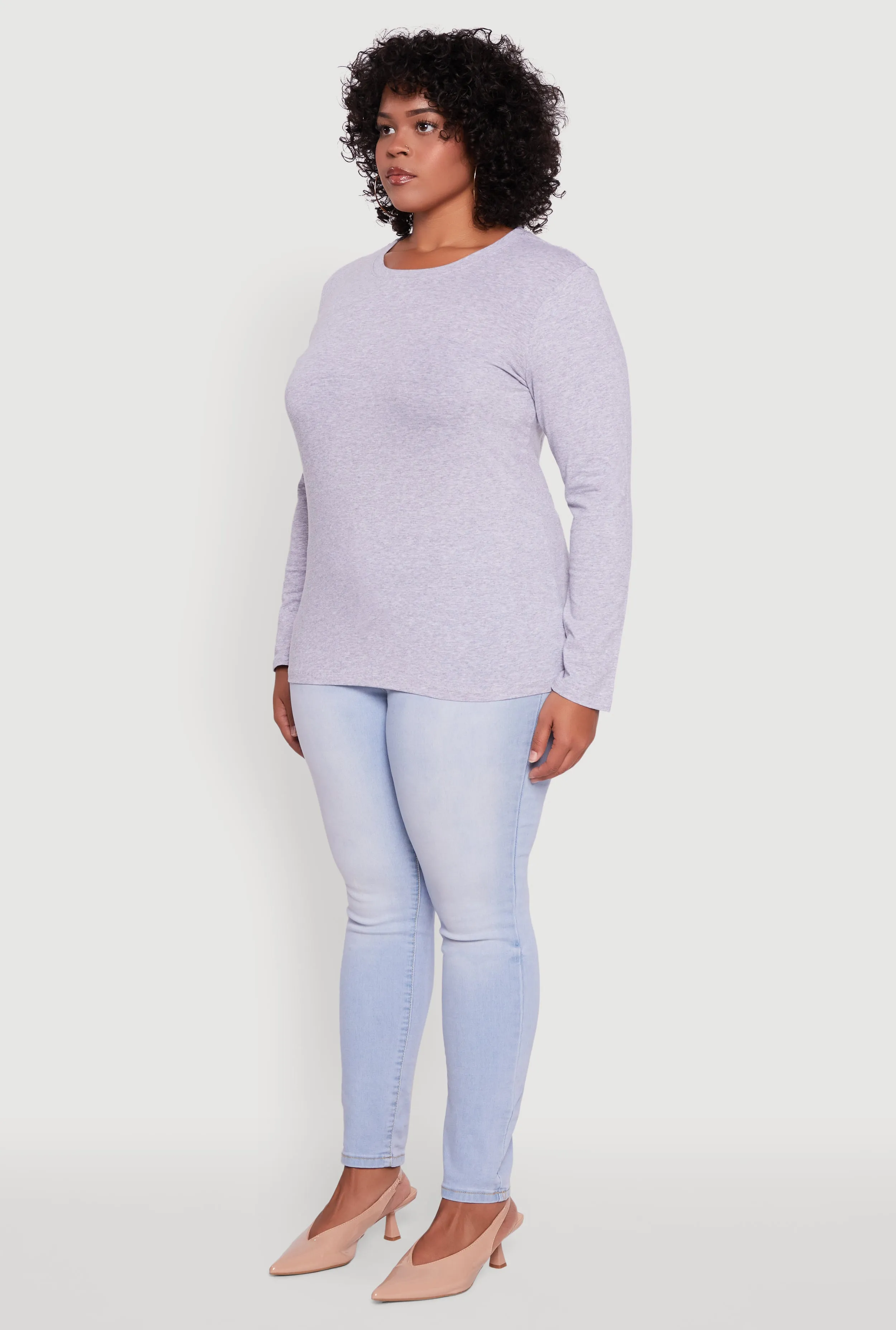 Plus Size Long Sleeve Crew Neck Tee sold by Rainbow product image thumbnail 5