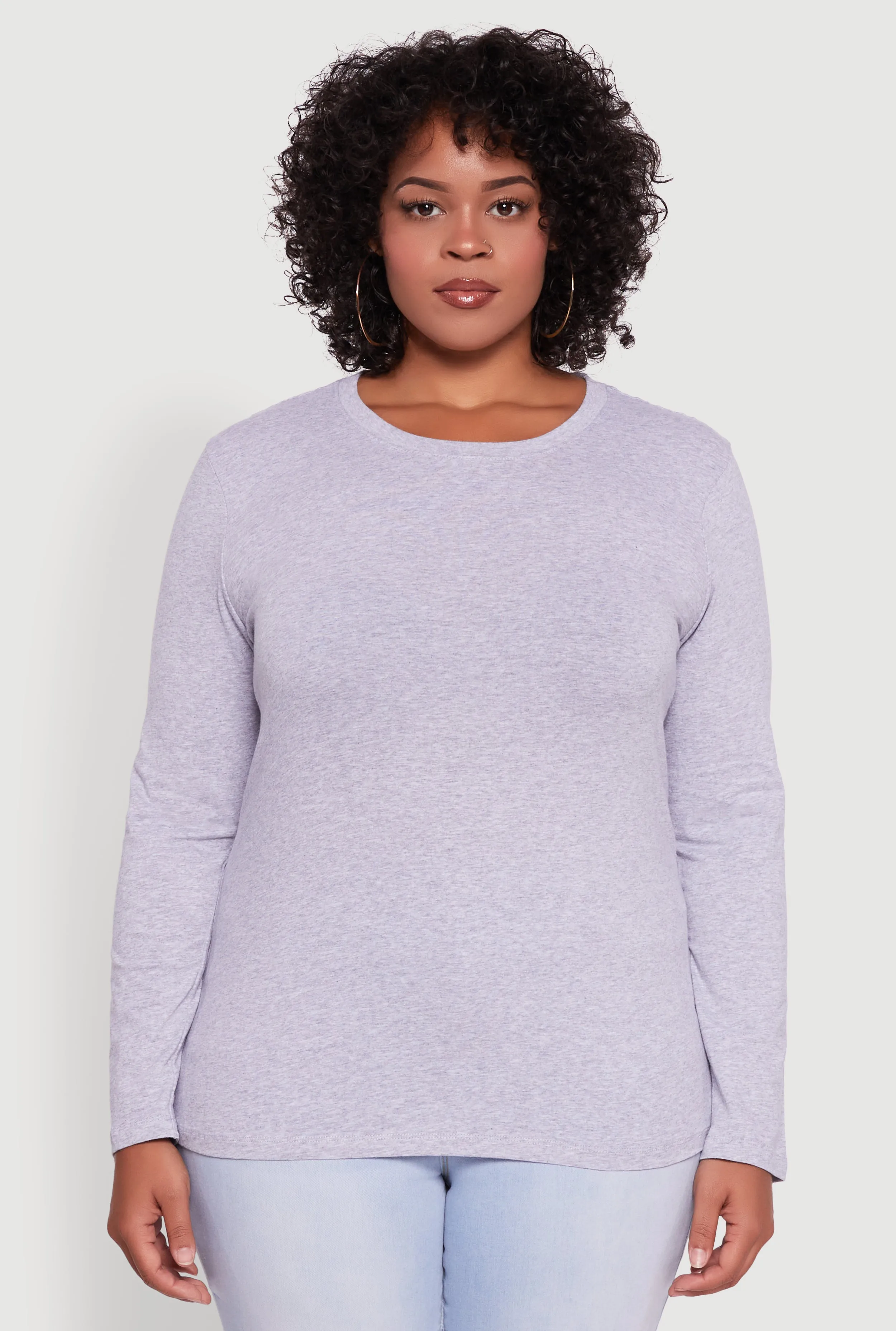 Plus Size Long Sleeve Crew Neck Tee sold by Rainbow product image thumbnail 2