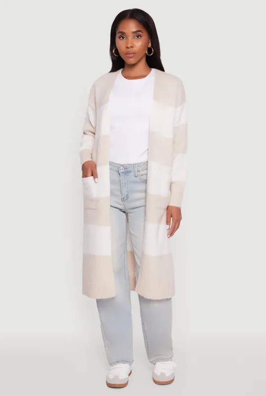 Striped Marled Brushed Knit Duster sold by Rainbow