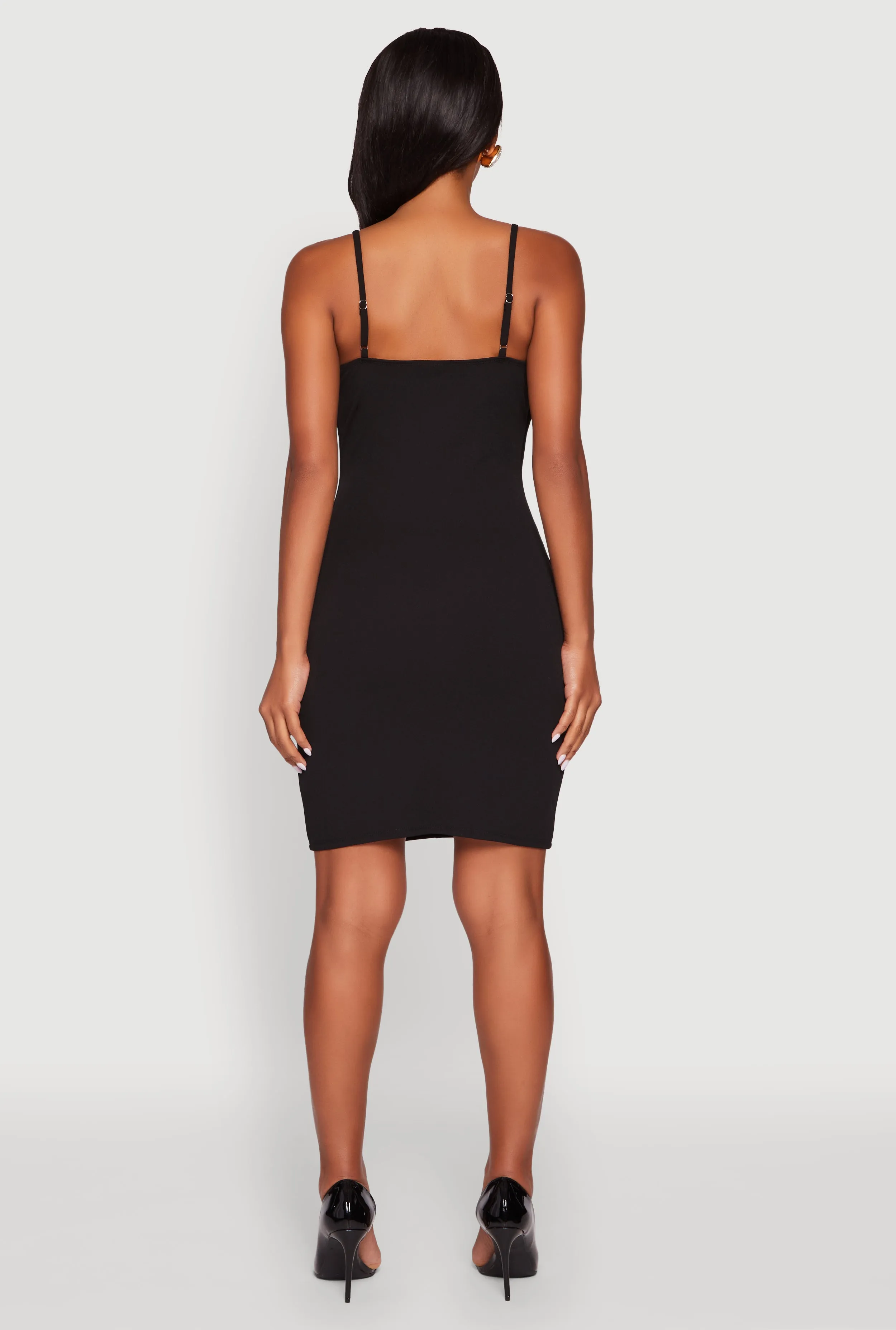 Sleeveless Crepe Knit Mini Dress with Rhinestone Bows sold by Rainbow product image thumbnail 5