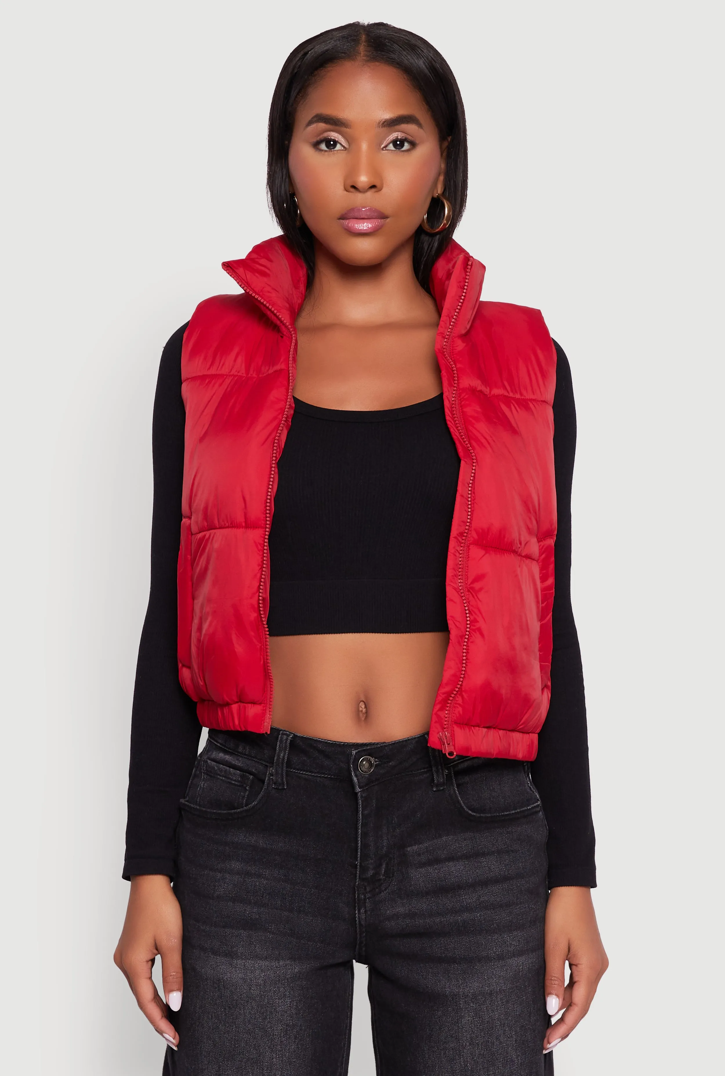 Nylon Mock Neck Puffer Vest sold by Rainbow product image thumbnail 2