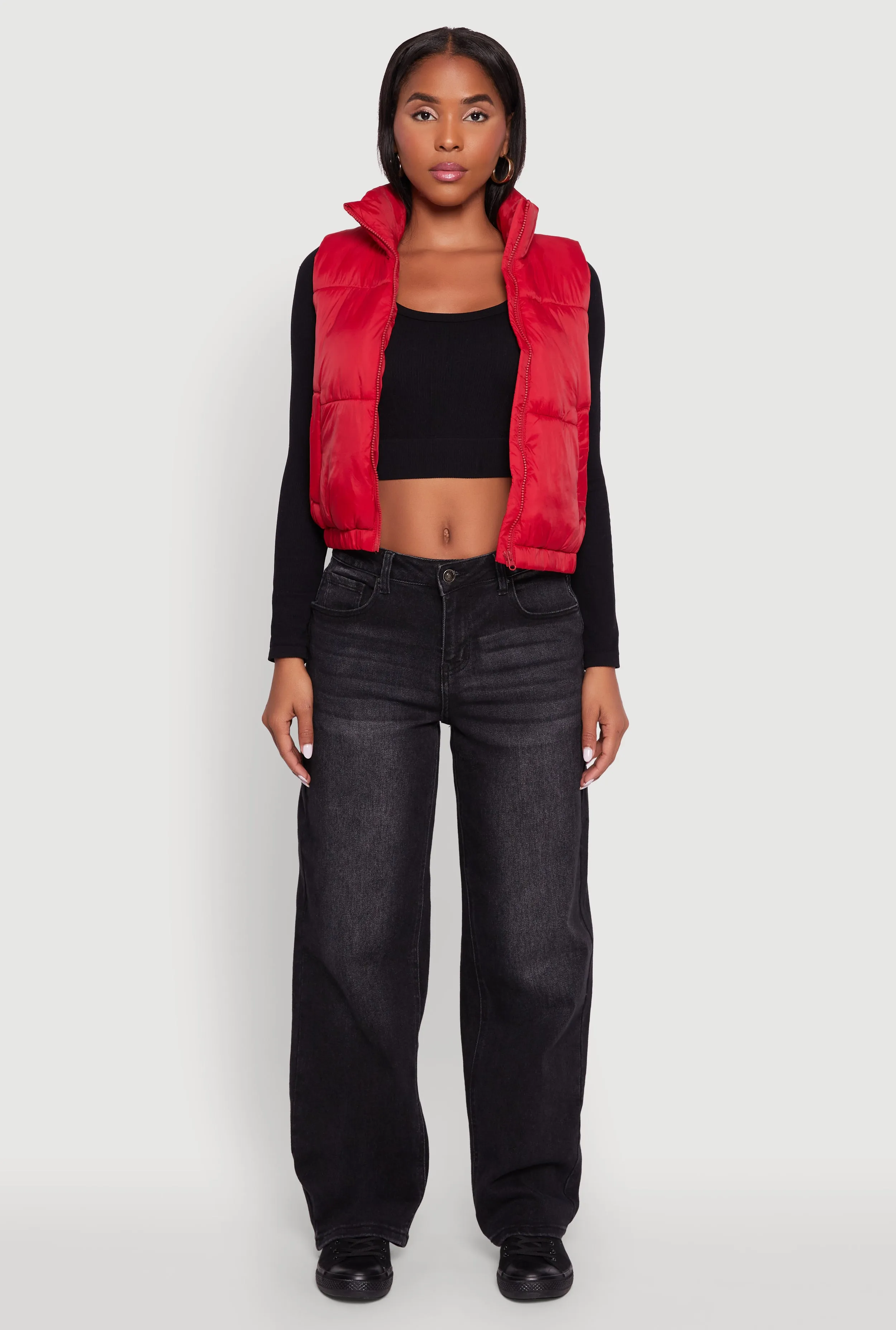 Nylon Mock Neck Puffer Vest sold by Rainbow product image thumbnail 3