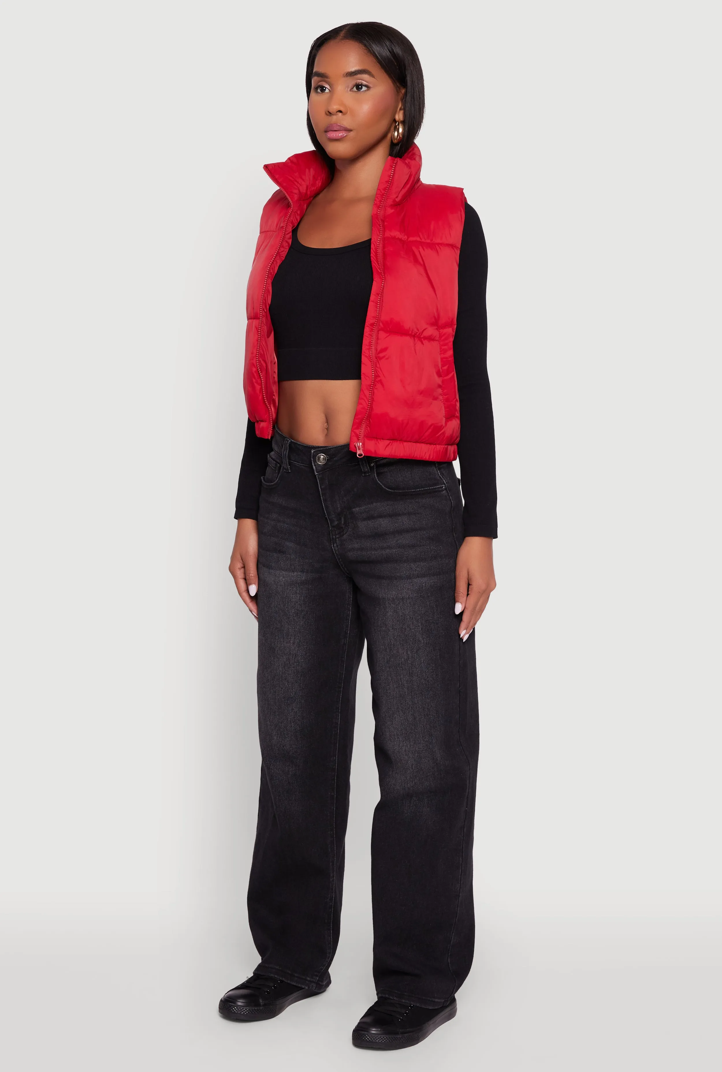 Nylon Mock Neck Puffer Vest sold by Rainbow product image thumbnail 5