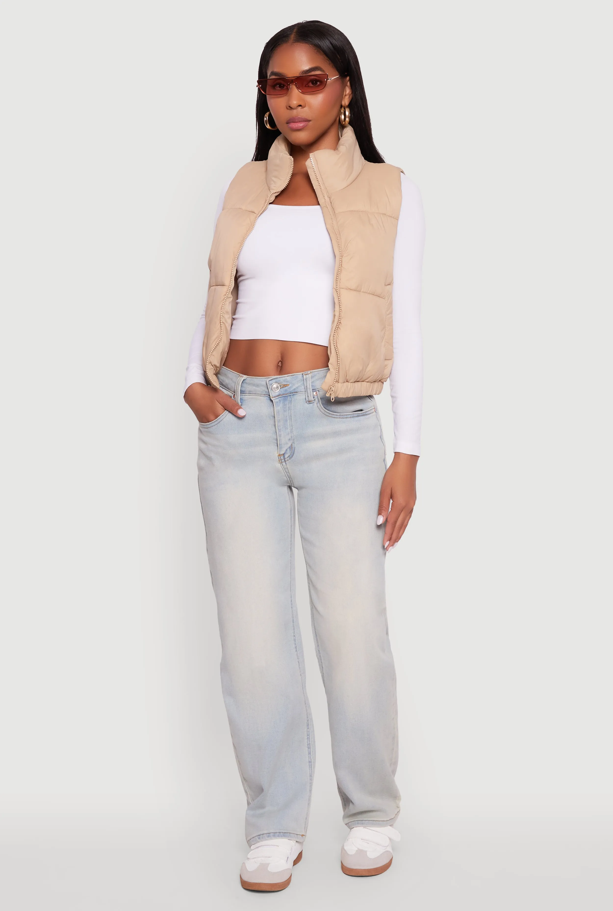 Nylon Mock Neck Puffer Vest sold by Rainbow product image thumbnail 4