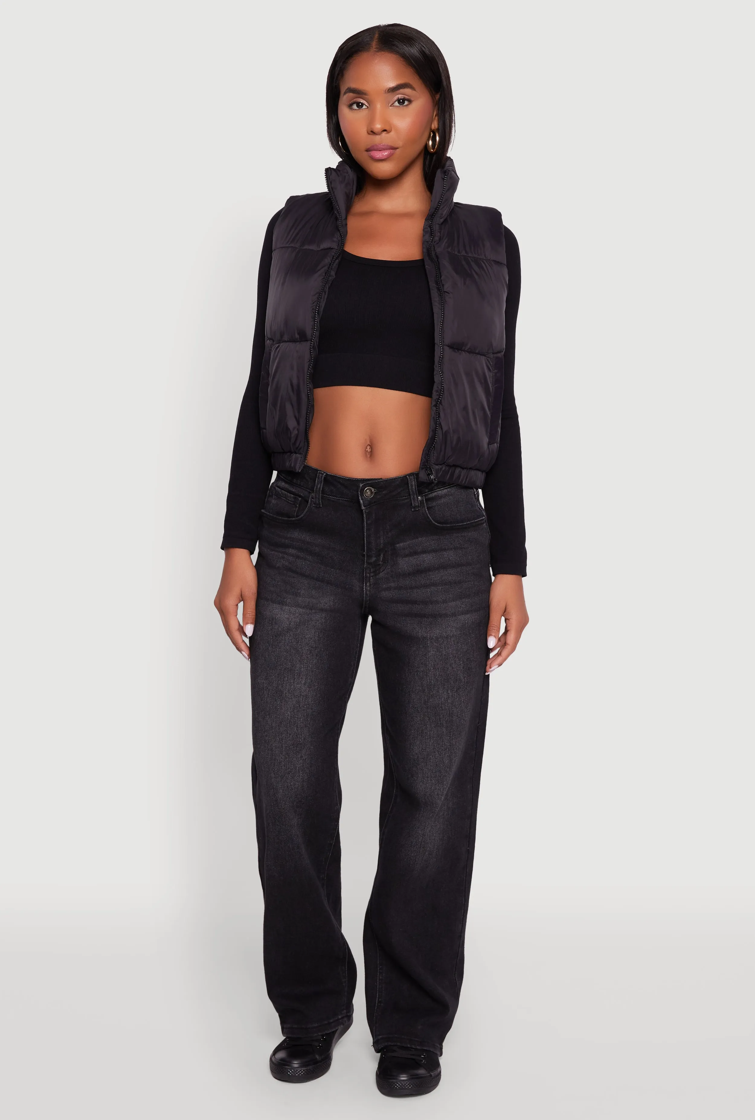 Nylon Mock Neck Puffer Vest sold by Rainbow product image thumbnail 2