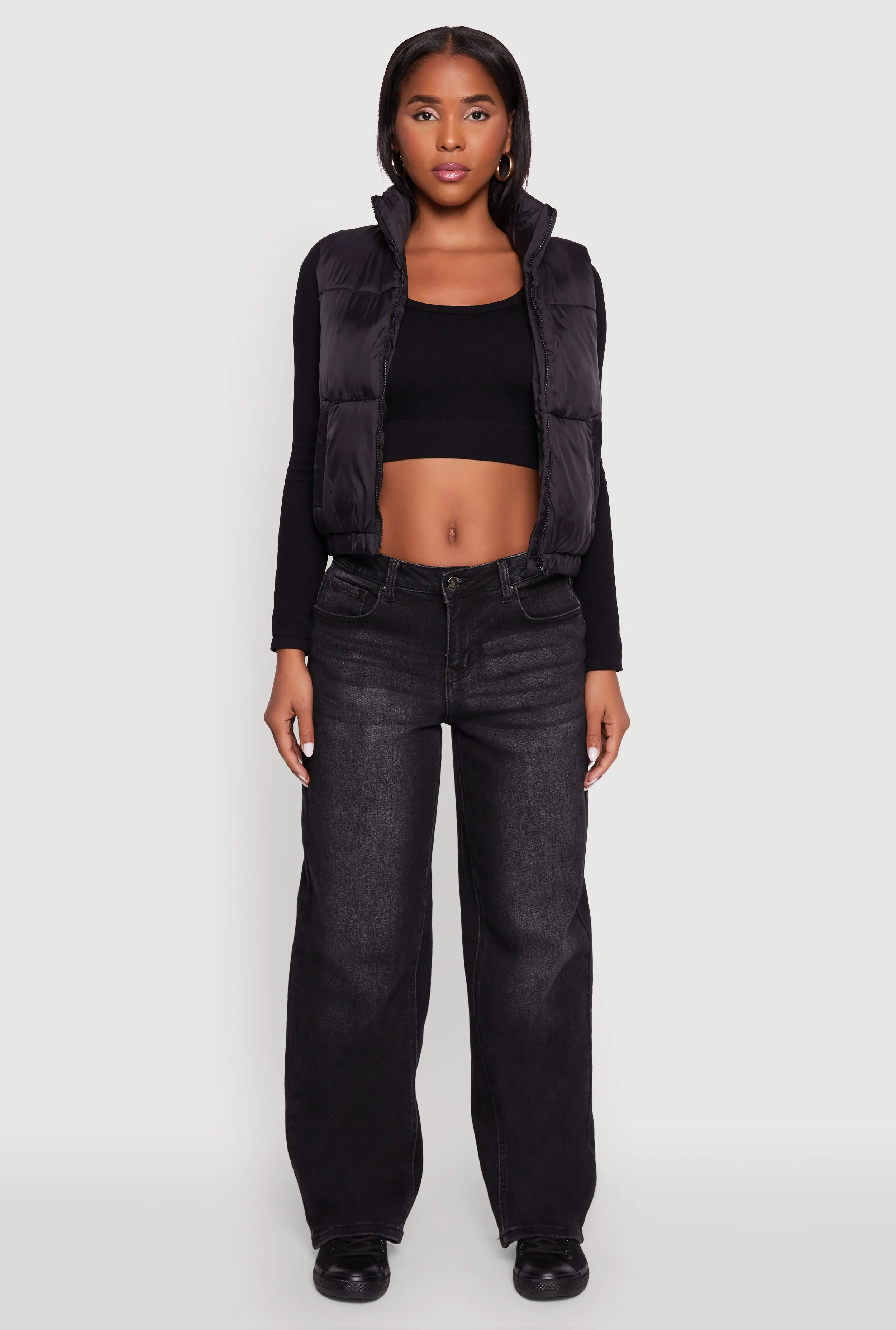 Nylon Mock Neck Puffer Vest sold by Rainbow product image thumbnail 3