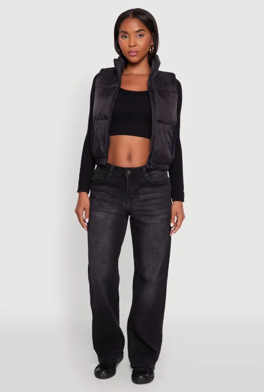 Nylon Mock Neck Puffer Vest sold by Rainbow