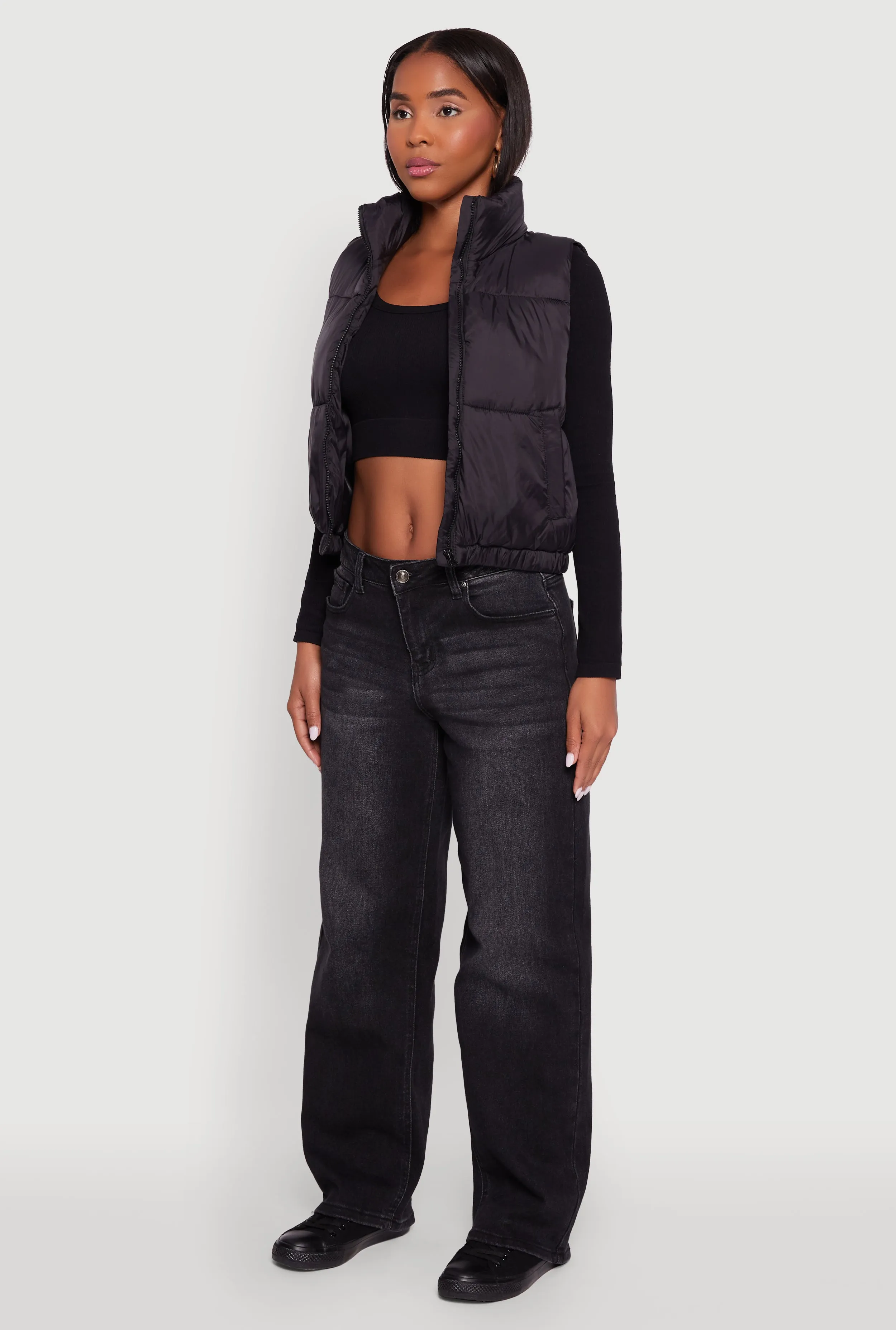 Nylon Mock Neck Puffer Vest sold by Rainbow product image thumbnail 5