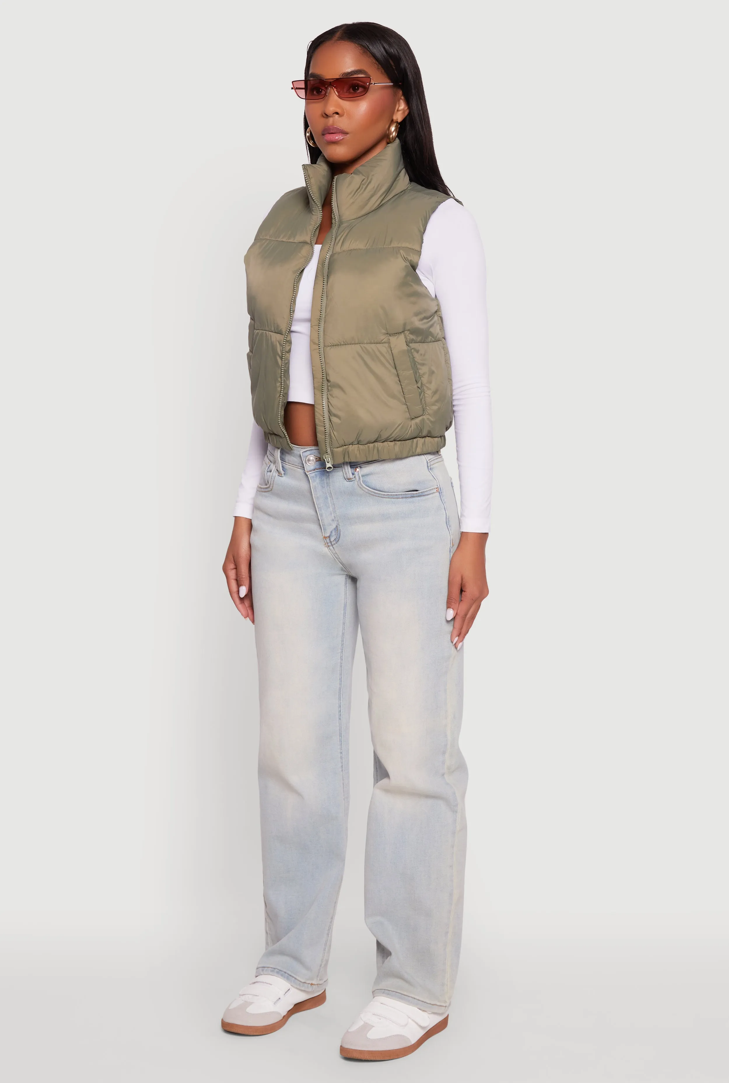 Nylon Mock Neck Puffer Vest sold by Rainbow product image thumbnail 5