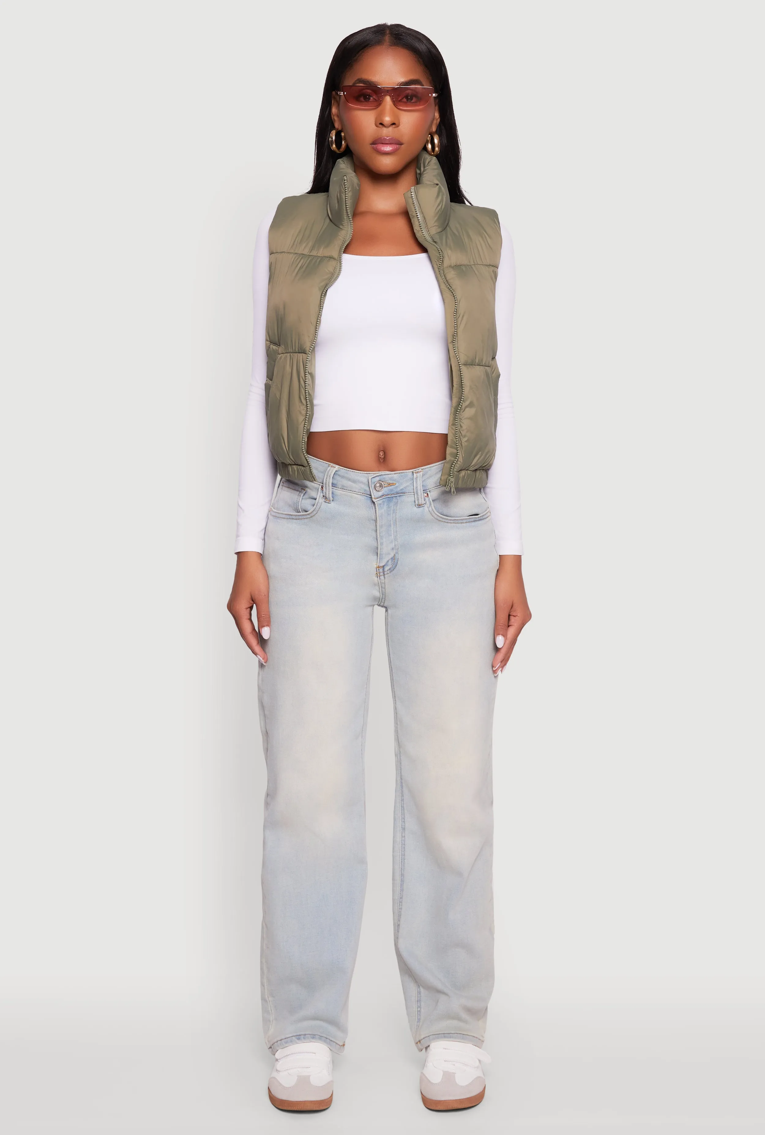 Nylon Mock Neck Puffer Vest sold by Rainbow product image thumbnail 3