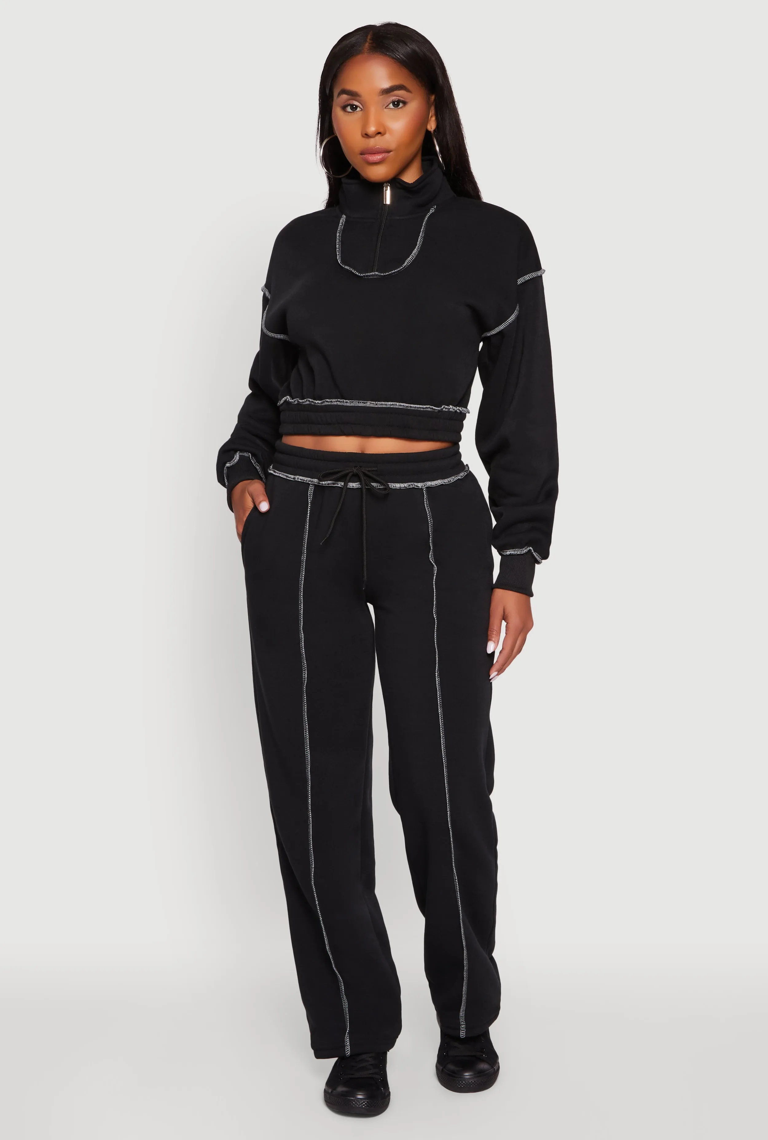 Mid Rise Fleece Wide Leg Sweatpants sold by Rainbow product image thumbnail 2