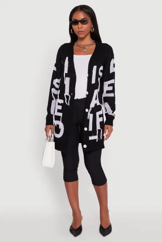 Alphabet Fringe Detail Cardigan sold by Rainbow