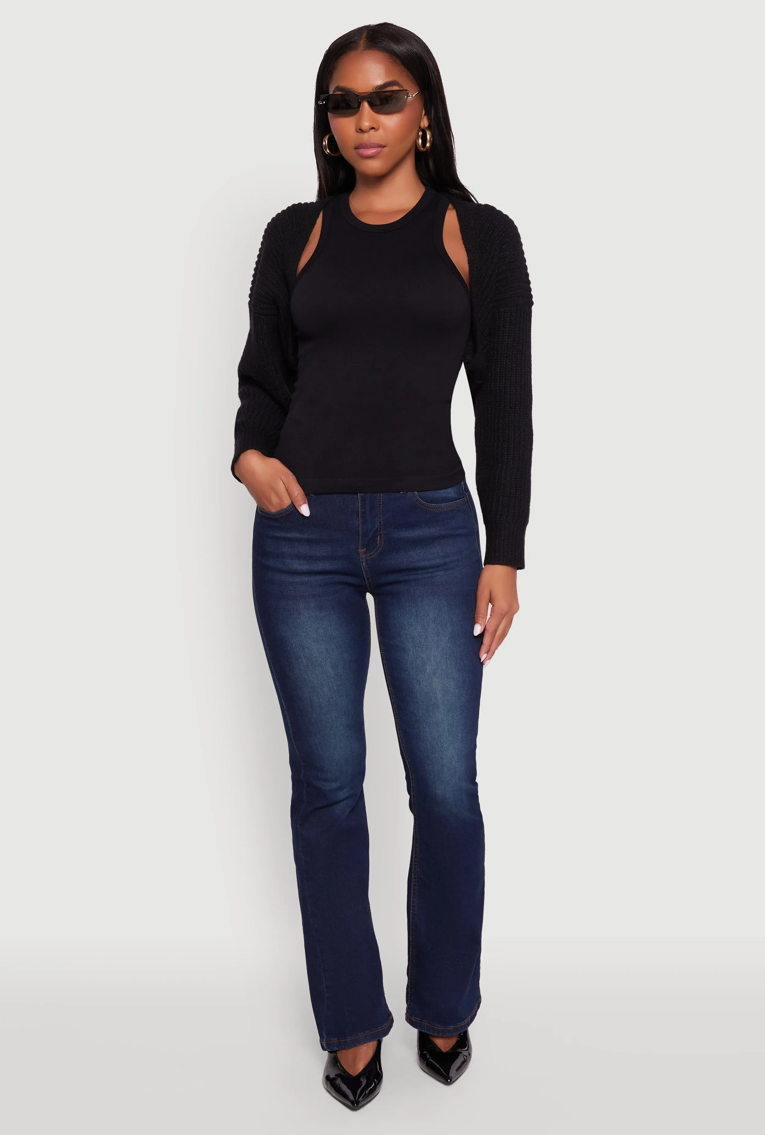 Open Front Cardigan Shrug sold by Rainbow