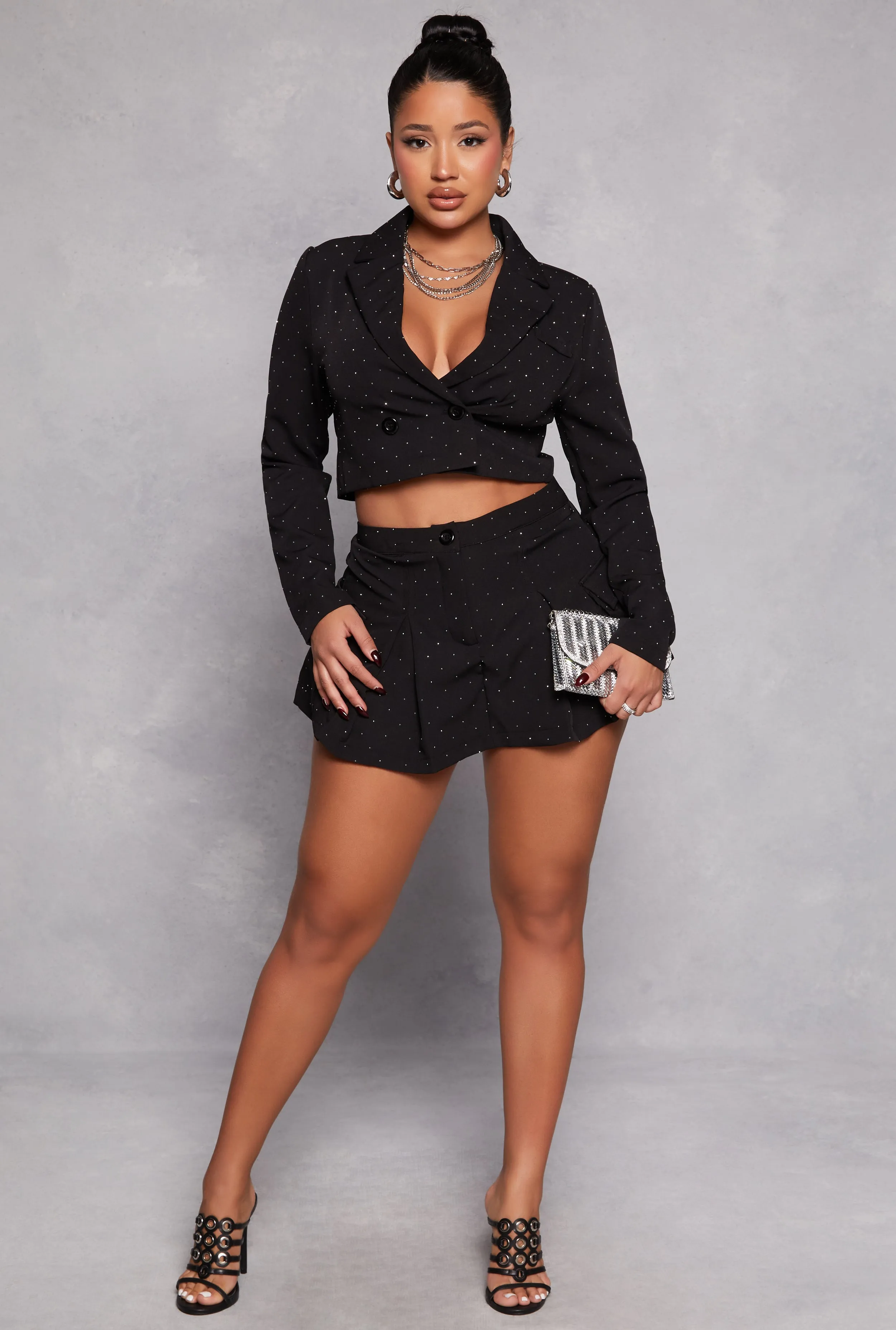 Haute Monde Rhinestone Cargo Skort sold by Rainbow product image thumbnail 2