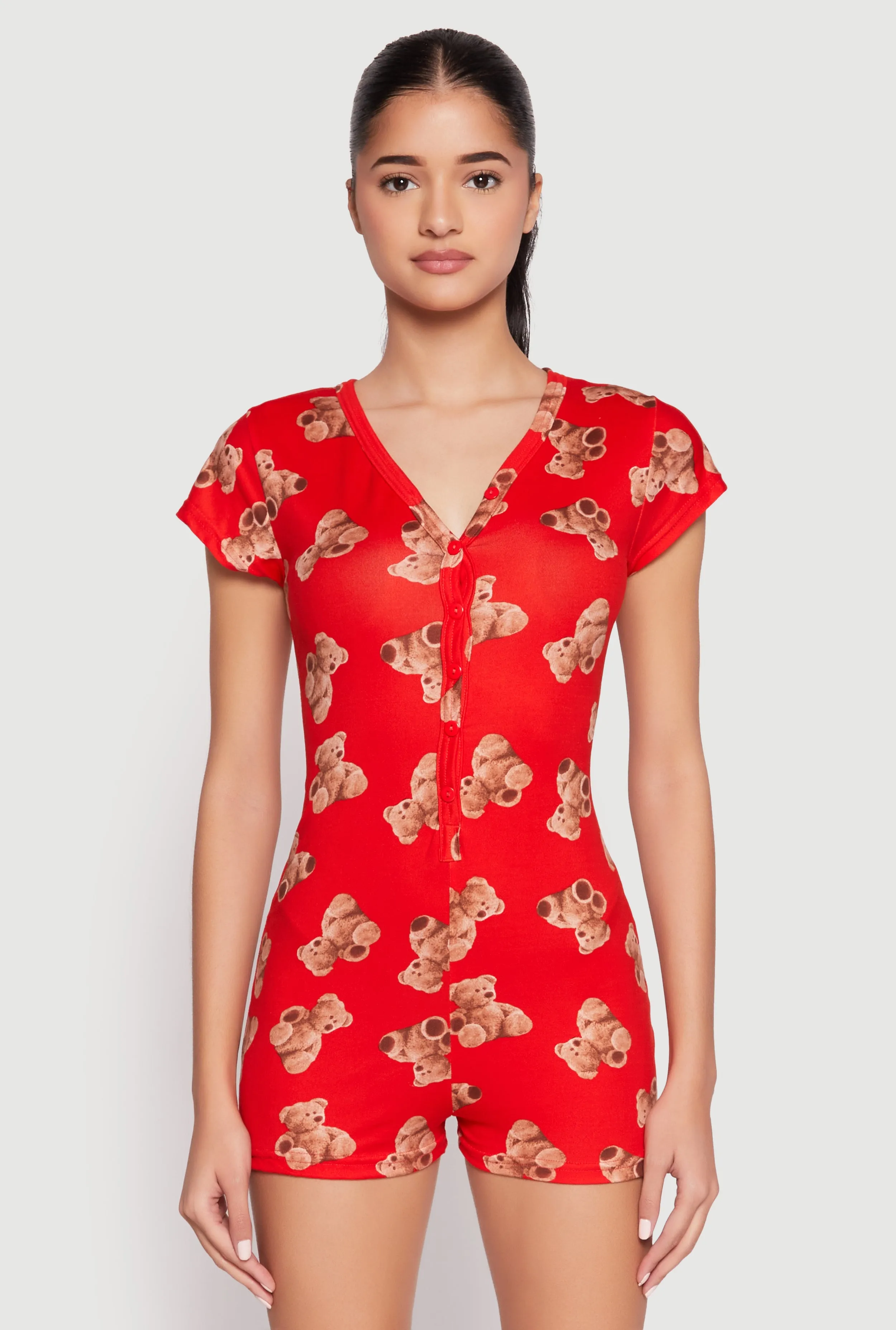 Soft Knit Love You Beary Much Pajama Romper sold by Rainbow