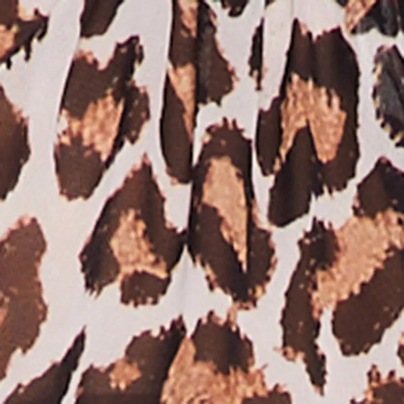 Plus Size Sheer Tie Front Animal Print Crop Top sold by Rainbow product image thumbnail 4