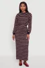 Striped Cropped Toggle Drawstring Hem Sweatshirt sold by Rainbow