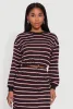 Striped Cropped Toggle Drawstring Hem Sweatshirt sold by Rainbow