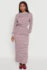 Striped Cropped Toggle Drawstring Hem Sweatshirt sold by Rainbow