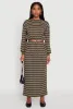 Striped Cropped Toggle Drawstring Hem Sweatshirt sold by Rainbow