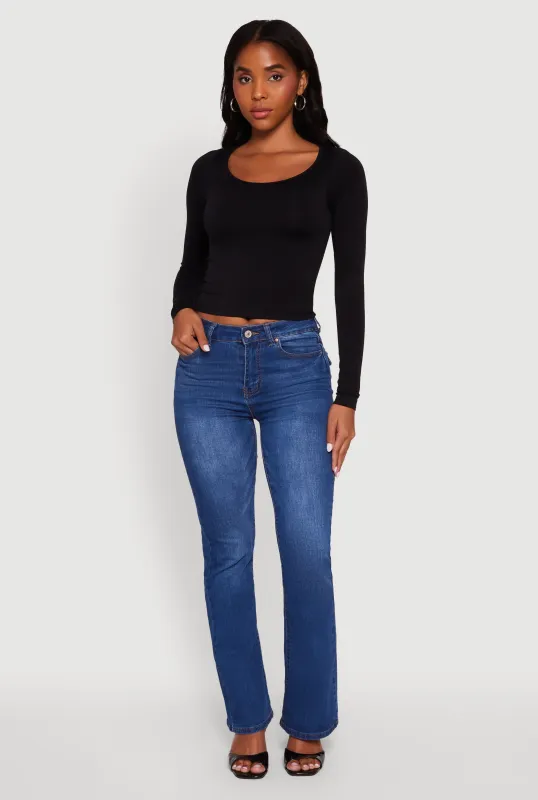 Doubled Long Sleeve Seamless Scoop Neck Top sold by Rainbow