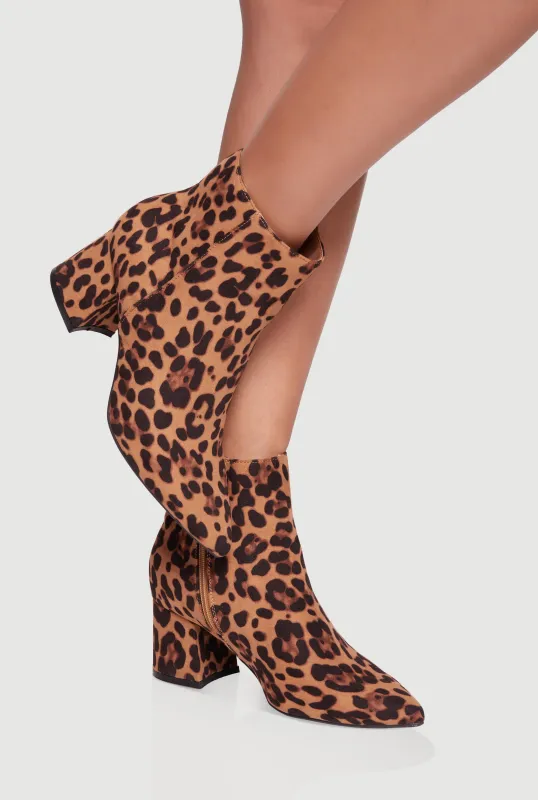 Pointed Toe Block Heel Booties sold by Rainbow