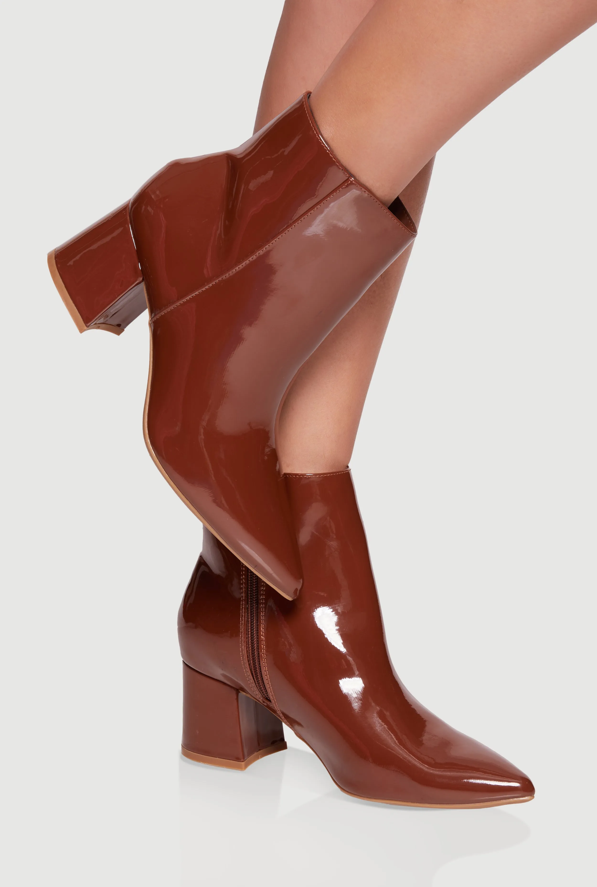 Pointed Toe Block Heel Booties sold by Rainbow