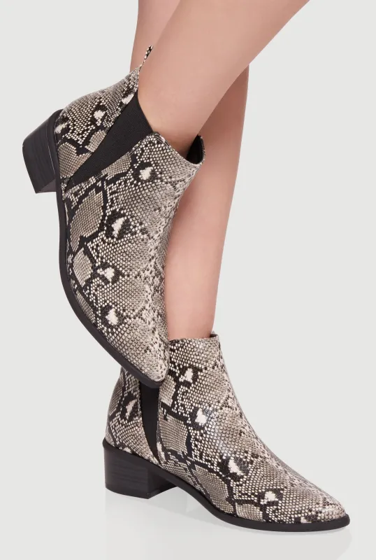 Trendy Pointy Toe Block Heel Chelsea Boots sold by Rainbow