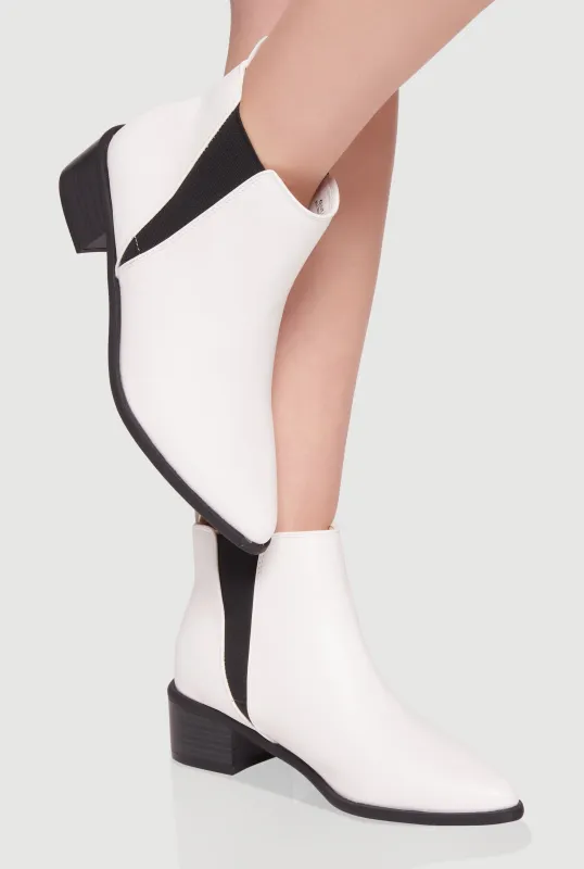 Trendy Pointy Toe Block Heel Chelsea Boots sold by Rainbow