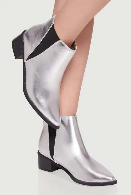 Trendy Pointy Toe Block Heel Chelsea Boots sold by Rainbow