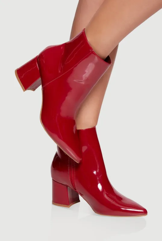 Pointed Toe Block Heel Booties sold by Rainbow