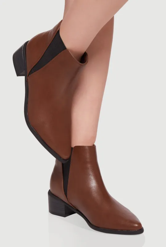 Trendy Pointy Toe Block Heel Chelsea Boots sold by Rainbow