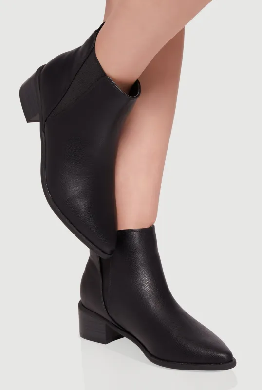Trendy Pointy Toe Block Heel Chelsea Boots sold by Rainbow