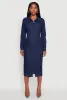 Denim Button Front Long Sleeve Shirt Dress sold by Rainbow