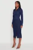 Denim Button Front Long Sleeve Shirt Dress sold by Rainbow