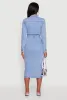 Denim Button Front Long Sleeve Shirt Dress sold by Rainbow