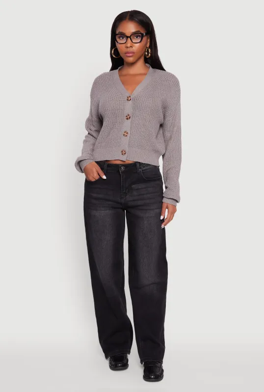 Classic Fit V-Neck Button Front Cardigan sold by Rainbow