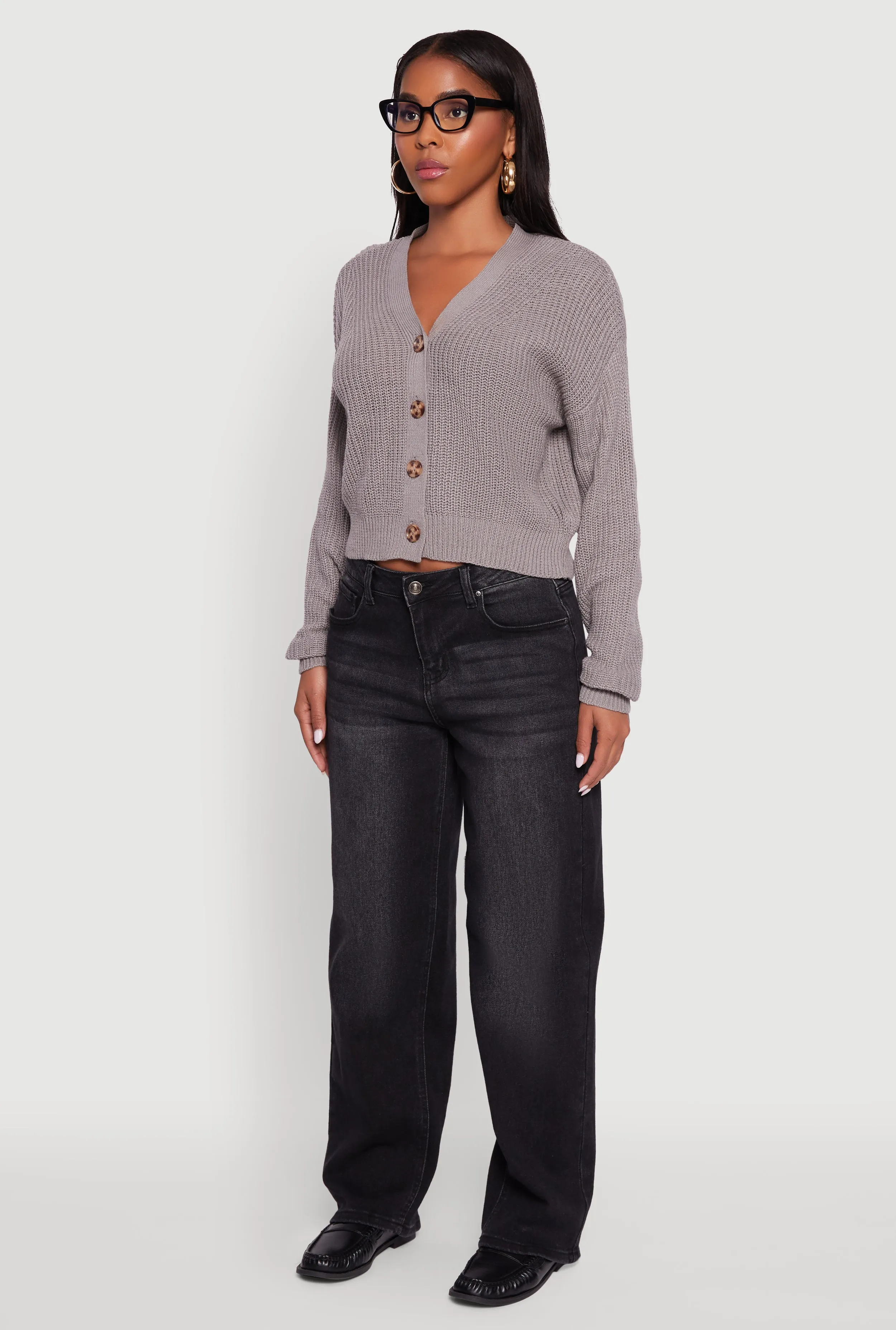 Classic Fit V-Neck Button Front Cardigan sold by Rainbow product image thumbnail 5