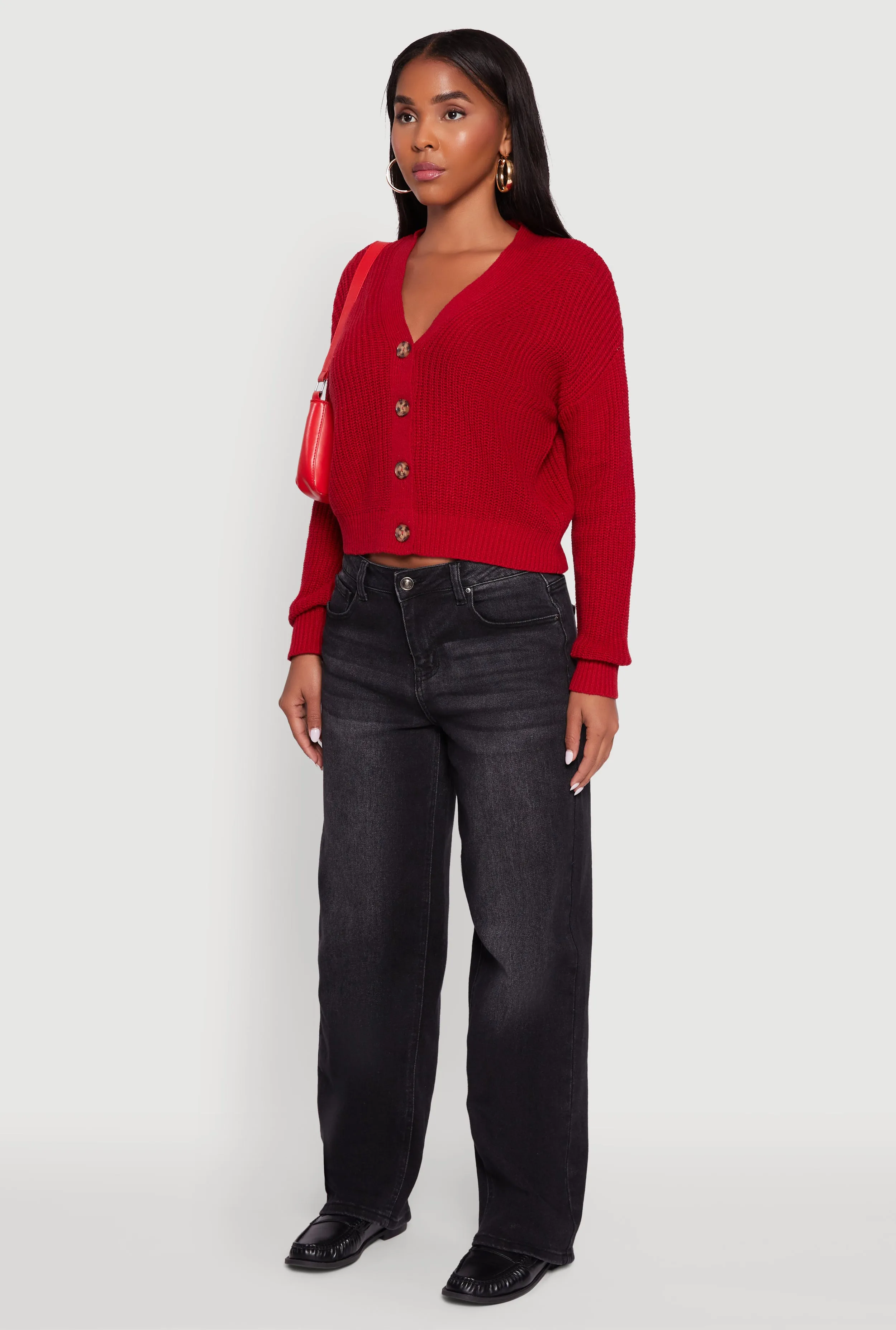 Classic Fit V-Neck Button Front Cardigan sold by Rainbow product image thumbnail 5