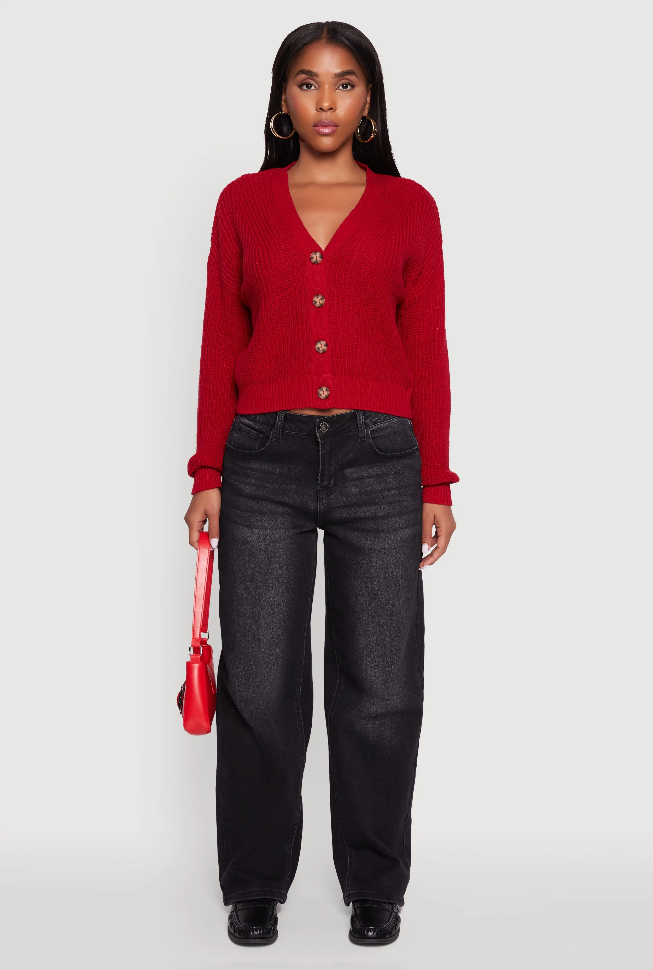 Classic Fit V-Neck Button Front Cardigan sold by Rainbow product image thumbnail 3