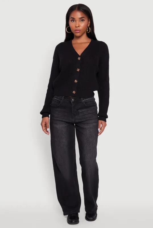 Classic Fit V-Neck Button Front Cardigan sold by Rainbow