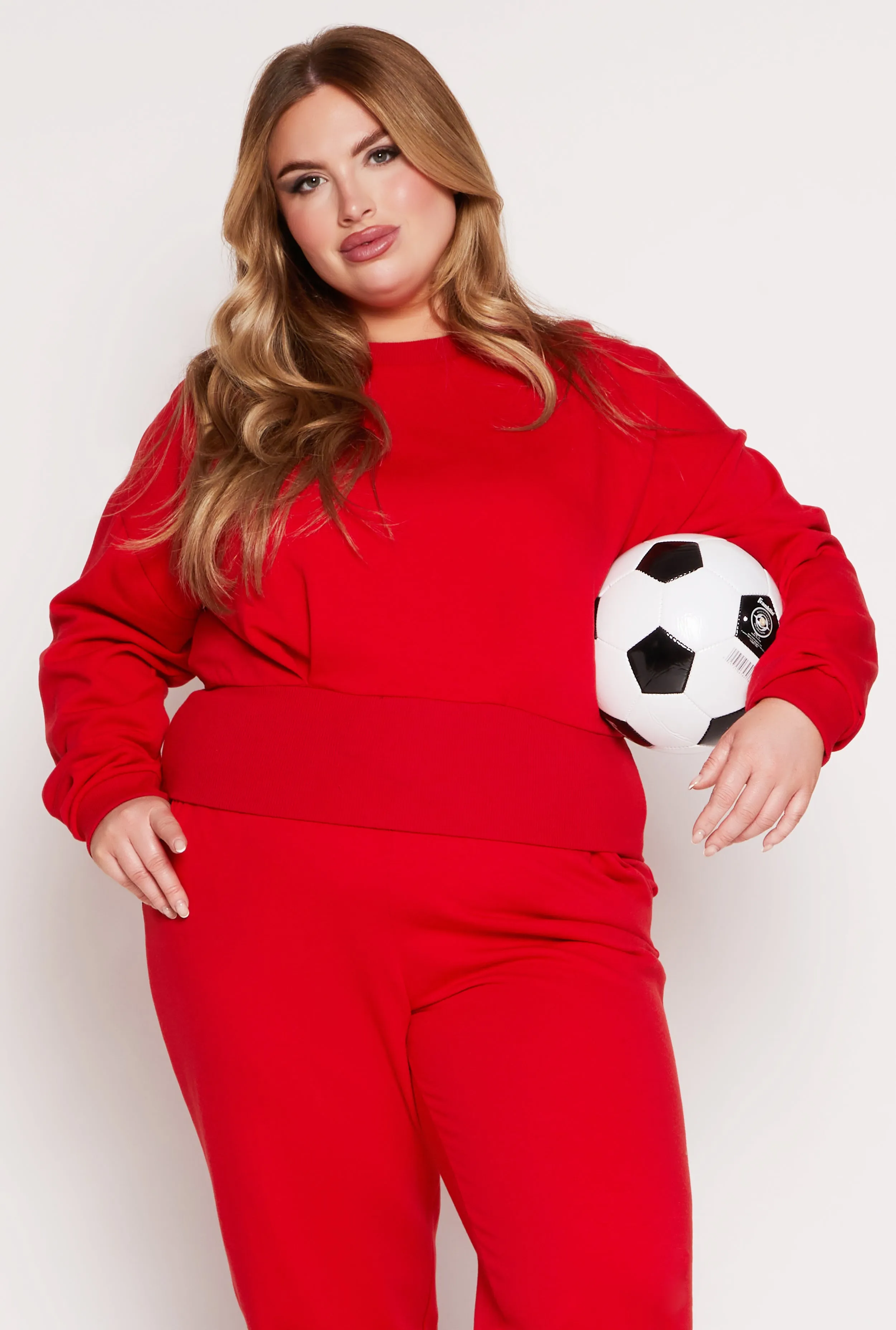 Plus Size Fleece Pullover Sweatshirt sold by Rainbow