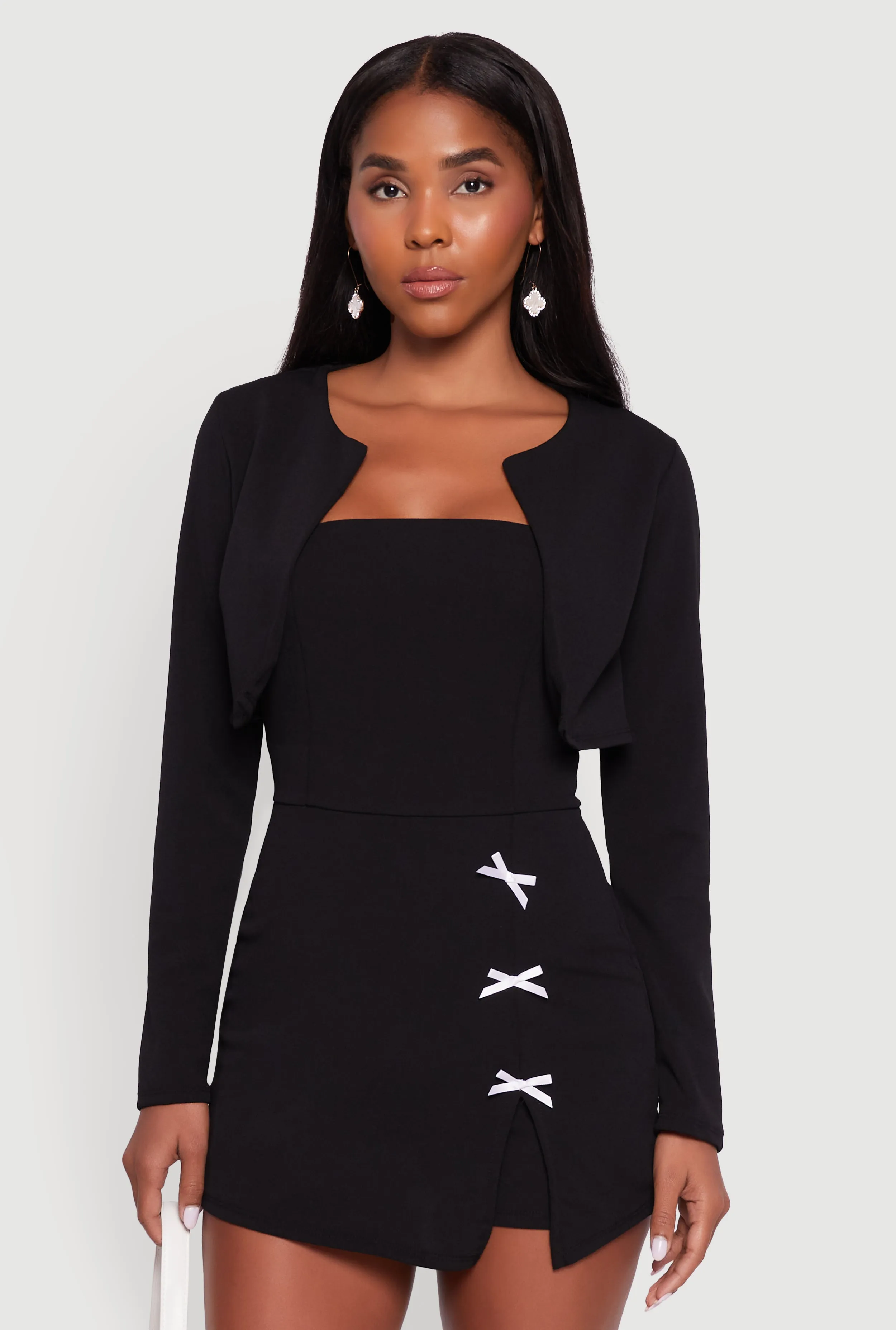 Crepe Knit Long Sleeve Bolero sold by Rainbow