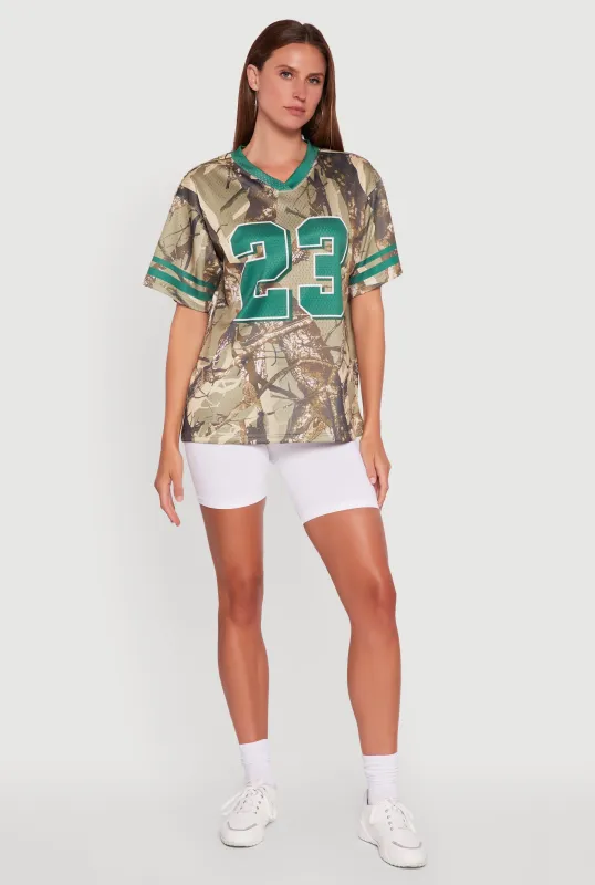 V-Neck Hunter Camo 23 Graphic Jersey made by Rainbow