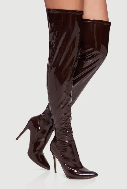 Pointy Toe Thigh High Stiletto Boots sold by Rainbow