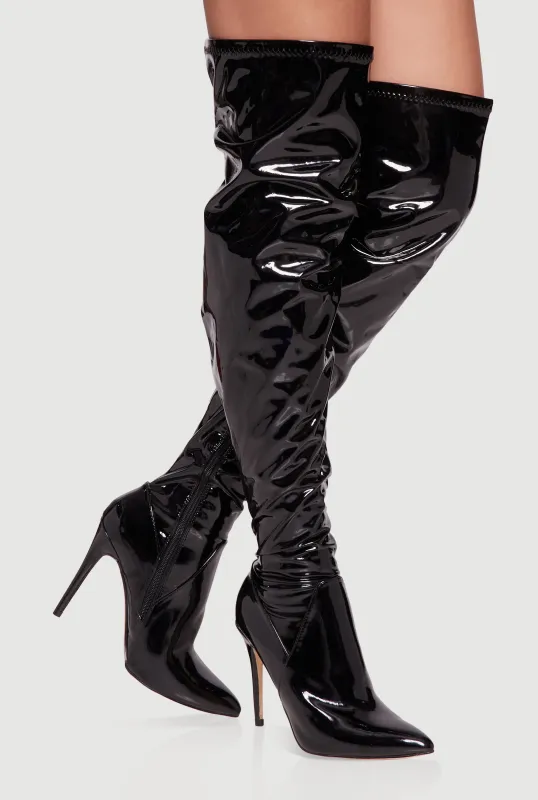 Pointy Toe Thigh High Stiletto Boots sold by Rainbow