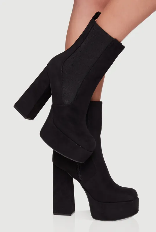 Ultra High Heel Platform Chelsea Boots sold by Rainbow
